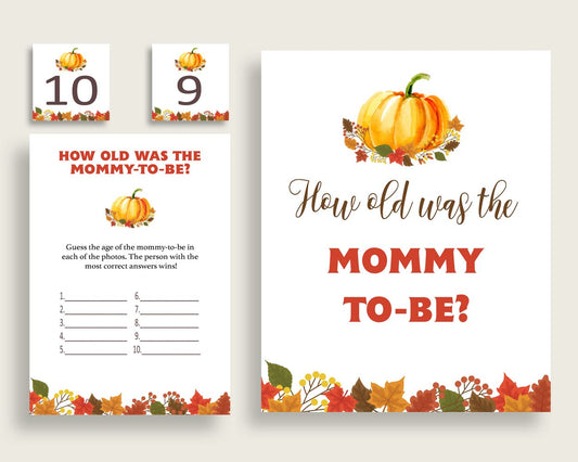 How Old Was Mommy Baby Shower How Old Was Mommy Fall Baby Shower How Old Was Mommy Baby Shower Pumpkin How Old Was Mommy Orange Brown BPK3D - Digital Product