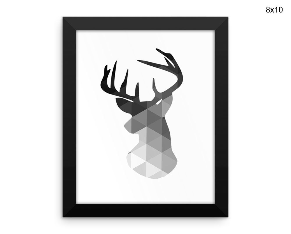 Deer Print, Beautiful Wall Art with Frame and Canvas options available Geometric Decor