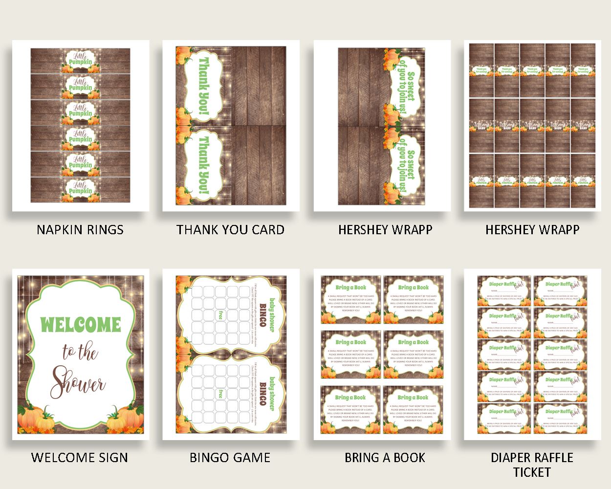 Decorations Baby Shower Decorations Autumn Baby Shower Decorations Baby Shower Autumn Decorations Brown Orange party decor prints 0QDR3 - Digital Product