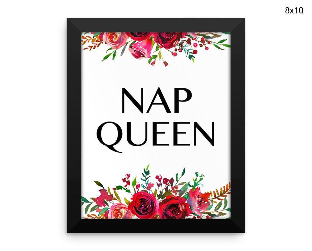 Nap Queen Print, Beautiful Wall Art with Frame and Canvas options available Bedroom Decor