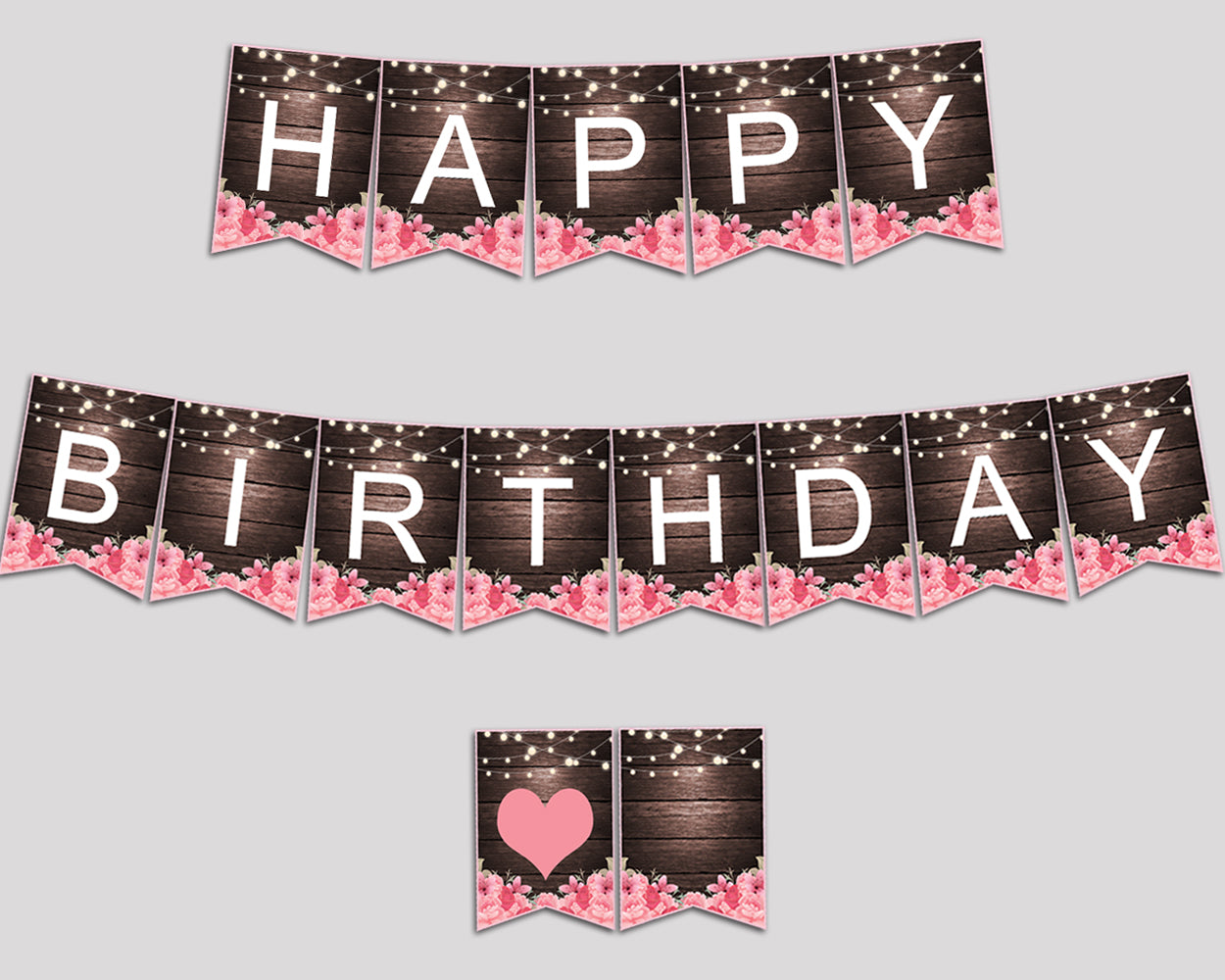 Happy Birthday Girl Banner Rustic Happy Birthday Rustic Banner Wall Decor Pink Brown OE0W8