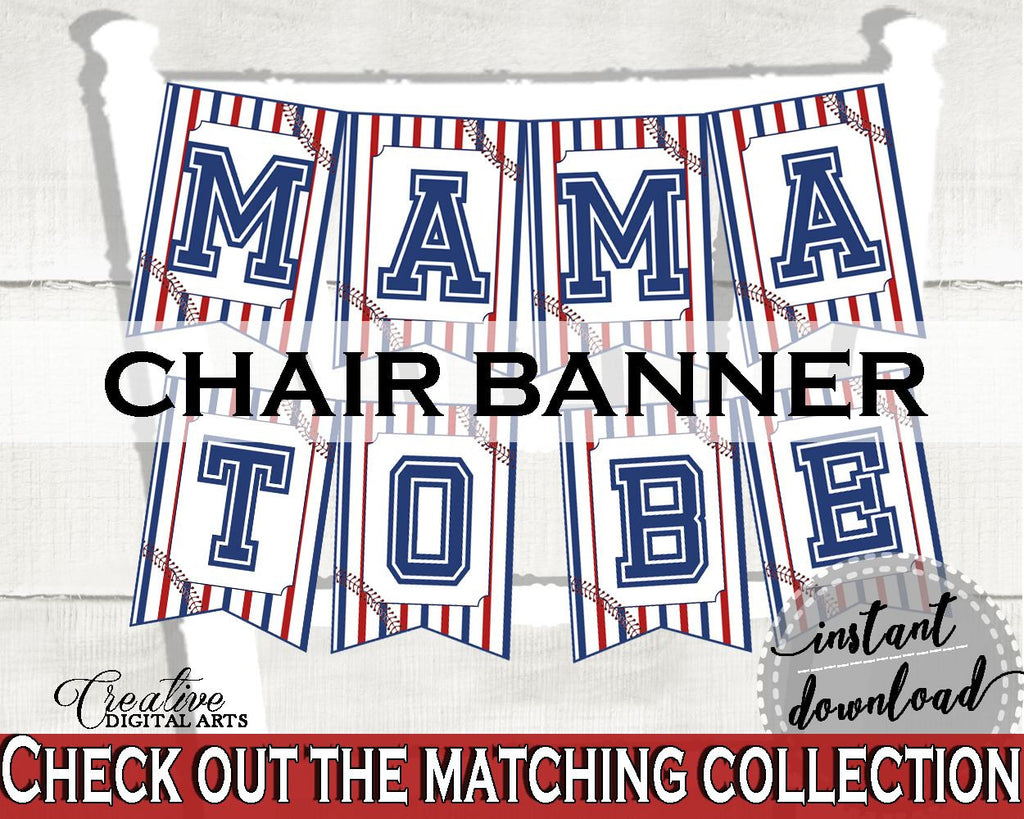 Chair Banner Baby Shower Chair Banner Baseball Baby Shower Chair Banner Baby Shower Baseball Chair Banner Blue Red instant download YKN4H - Digital Product