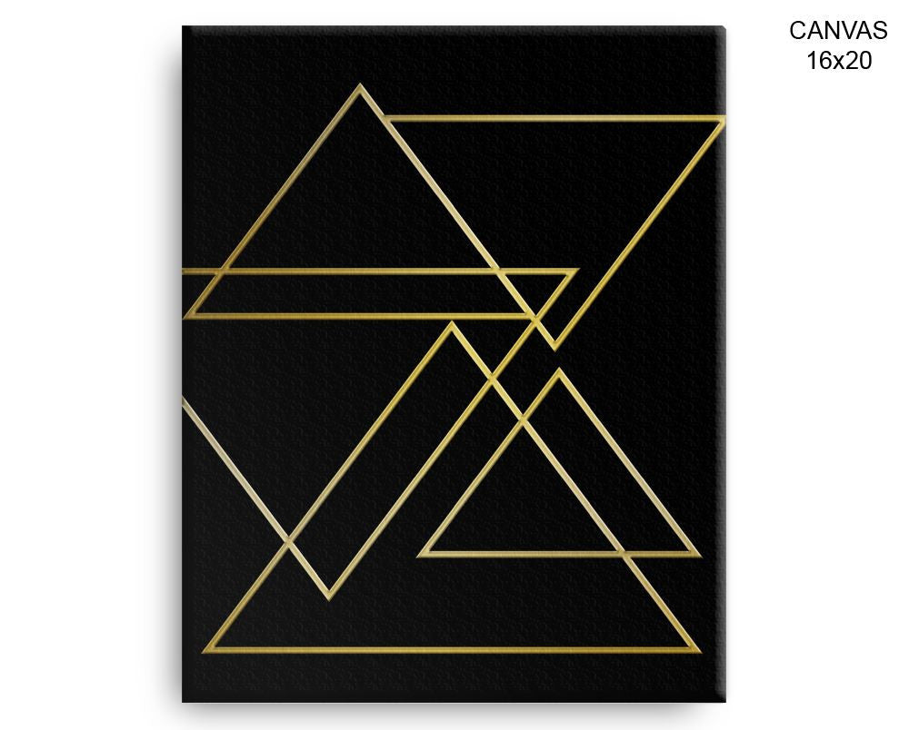 Gold Triangles Print, Beautiful Wall Art with Frame and Canvas options available Modern Decor