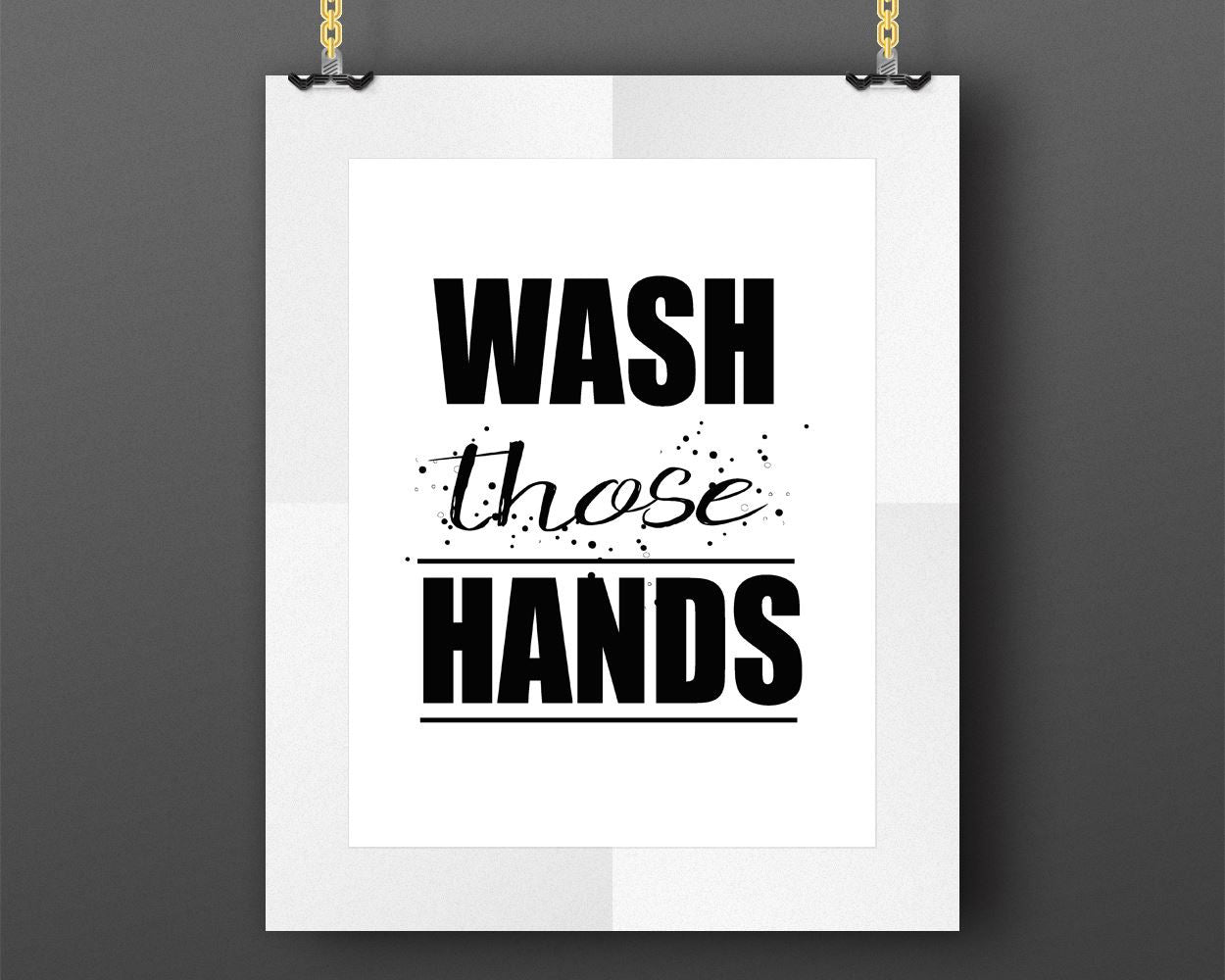 Wall Art Wash Hands Digital Print Wash Hands Poster Art Wash Hands Wall Art Print Wash Hands Bathroom Art Wash Hands Bathroom Print Wash - Digital Download