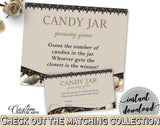 Candy Guessing Game in Seashells And Pearls Bridal Shower Brown And Beige Theme, guessing games, bridal shower pearls, printables - 65924 - Digital Product