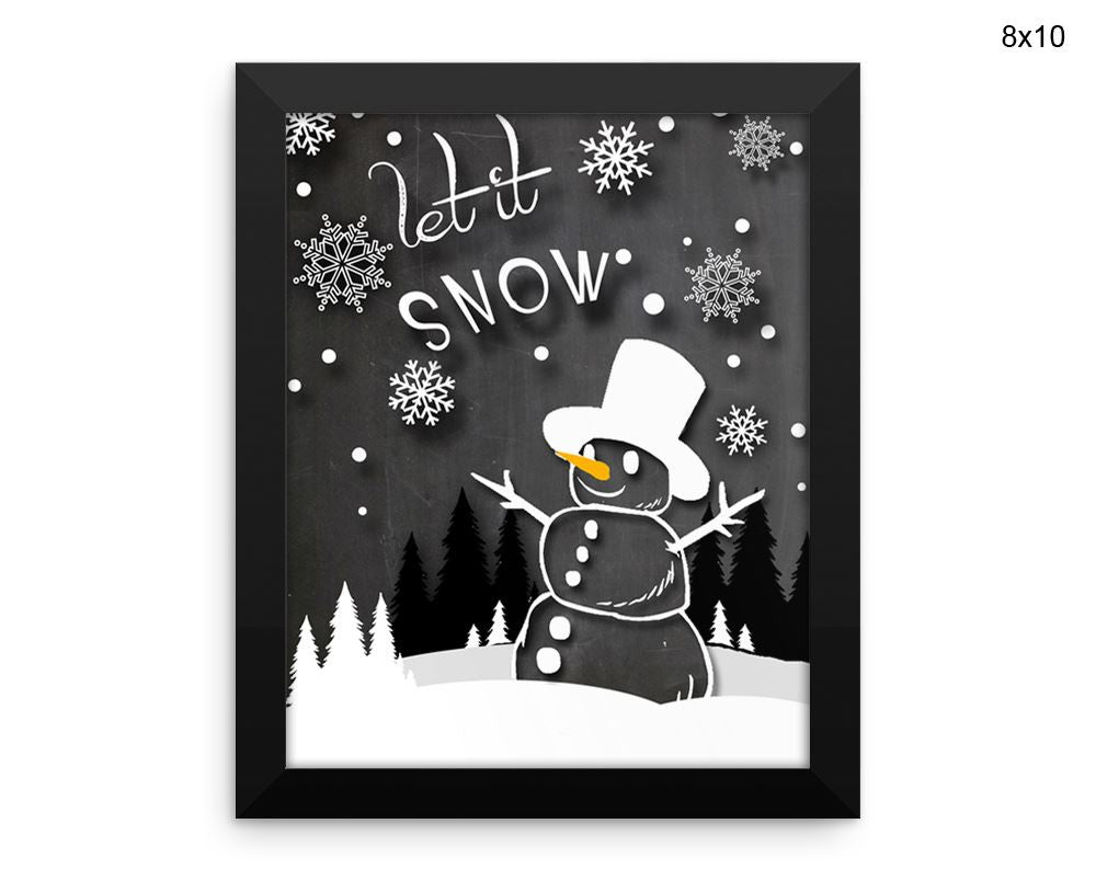 Snowman Print, Beautiful Wall Art with Frame and Canvas options available Winter Decor