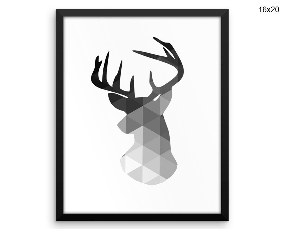 Deer Print, Beautiful Wall Art with Frame and Canvas options available Geometric Decor