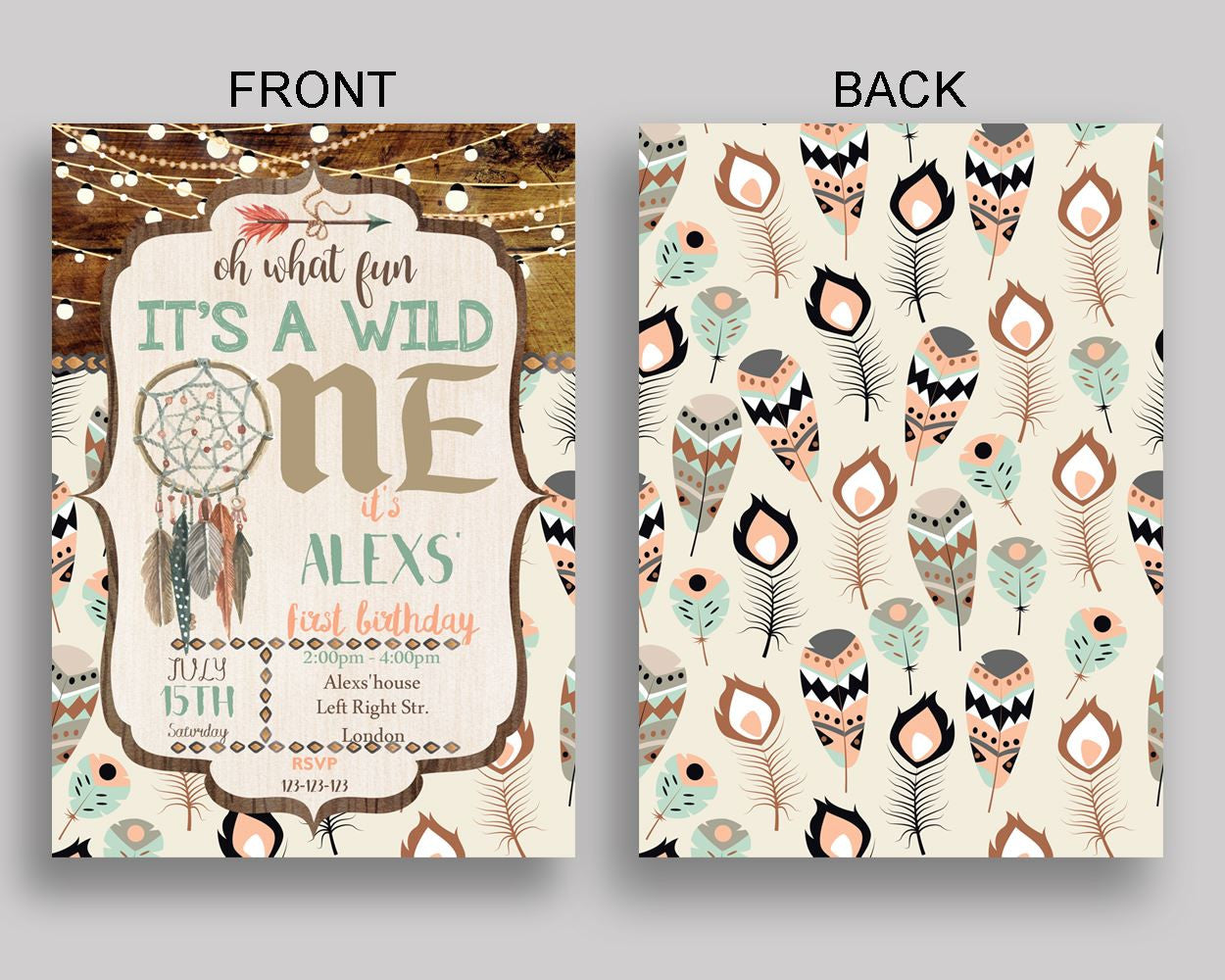 Rustic Birthday Invitation Wild One Birthday Party Invitation Rustic Birthday Party Wild One Invitation Boy wild one bohemian XGWG5 - Digital Product