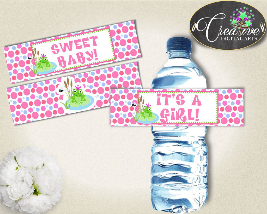 Baby Shower Froggy Shower Frog Theme Personalized Labels Drink Labels WATER BOTTLE LABELS, Party Planning, Prints - bsf01 - Digital Product