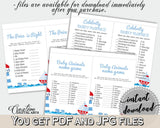 Games Baby Shower Games Nautical Baby Shower Games Baby Shower Nautical Games Blue Red party ideas, party décor, shower celebration DHTQT - Digital Product