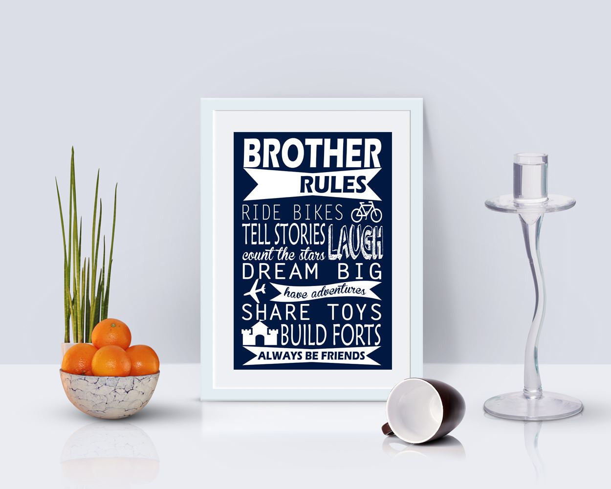 Wall Art Brother Rules Digital Print Brother Rules Poster Art Brother Rules Wall Art Print Brother Rules Kids Art Brother Rules Kids Print - Digital Download