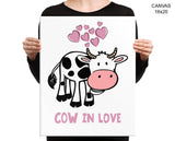 Cow Love Print, Beautiful Wall Art with Frame and Canvas options available Living Room Decor