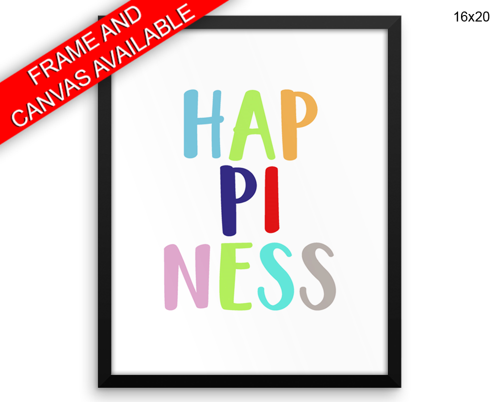 Happiness Print, Beautiful Wall Art with Frame and Canvas options available Nursery Decor