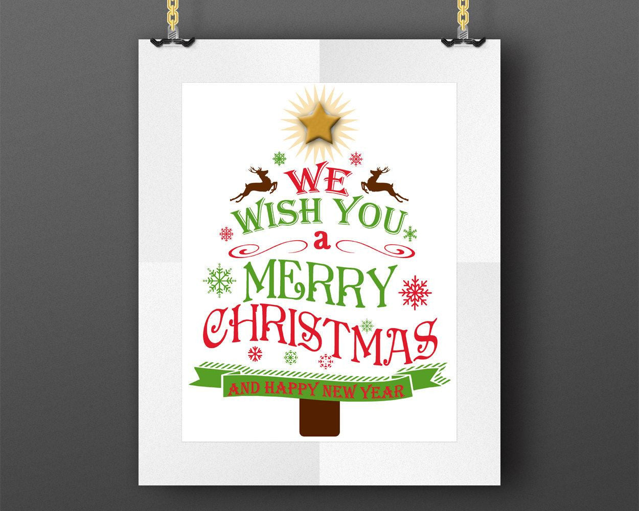 Wall Art Merry Christmas Digital Print Merry Christmas Poster Art Merry Christmas Wall Art Print Merry Christmas Christmas Art Merry tree - Digital Download