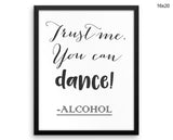Alcohol Funny Print, Beautiful Wall Art with Frame and Canvas options available Bar Decor