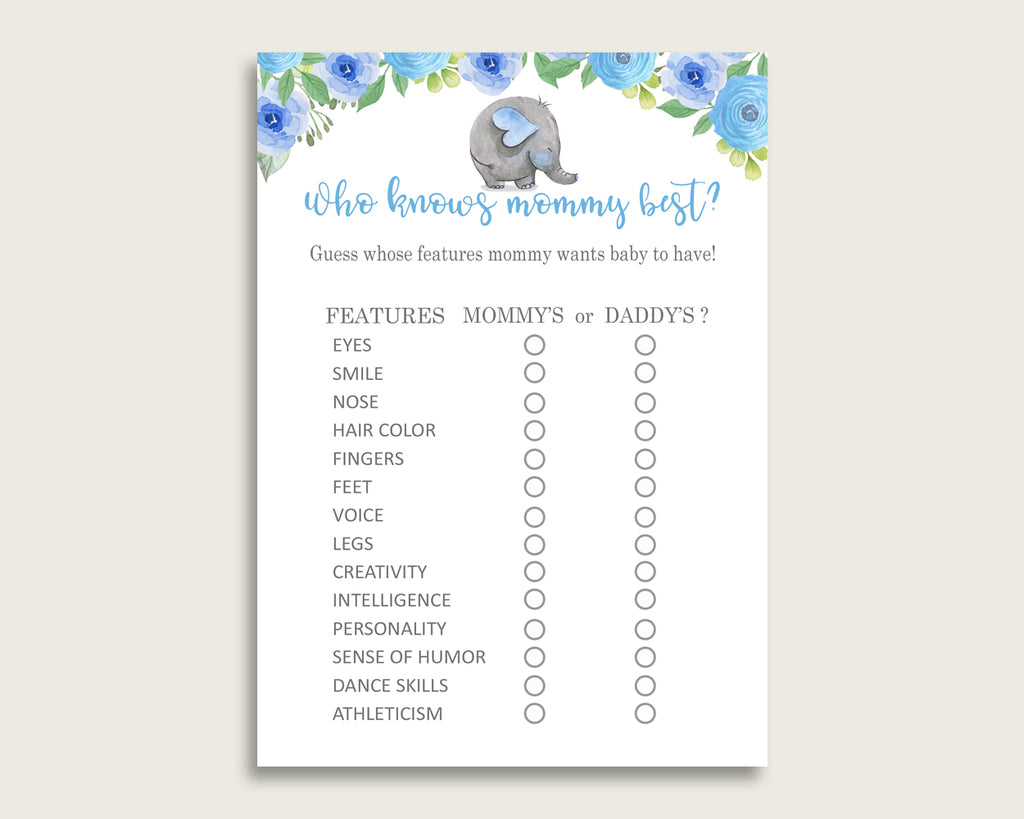 Blue Gray Who Knows Mommy Best Game, Guess The Features, Elephant Blue Baby Shower Boy, How Well Do You Know Parents To Be, Instant ebl01