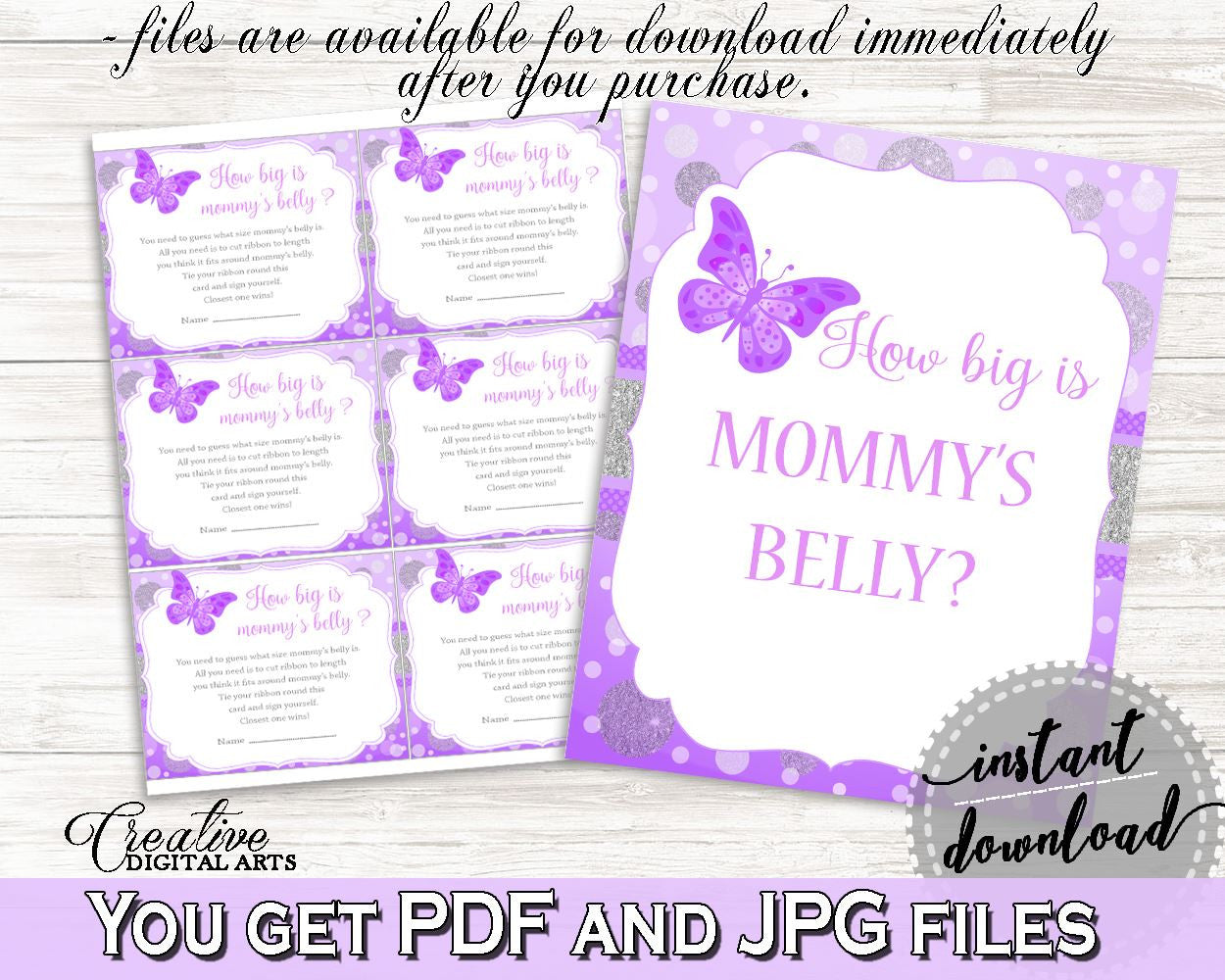 Mommy's Belly Baby Shower Mommy's Belly Butterfly Baby Shower Mommy's Belly Baby Shower Butterfly Mommy's Belly Purple Pink prints 7AANK - Digital Product