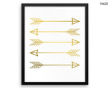 Golden Arrows Print, Beautiful Wall Art with Frame and Canvas options available Living Room Decor