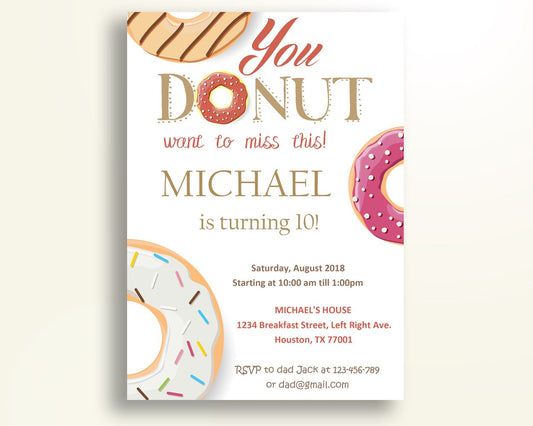 Donut Birthday Invitation Donut Birthday Party Invitation Donut Birthday Party Donut Invitation Boy Girl sweet celebration boy girl S0J4K - Digital Product