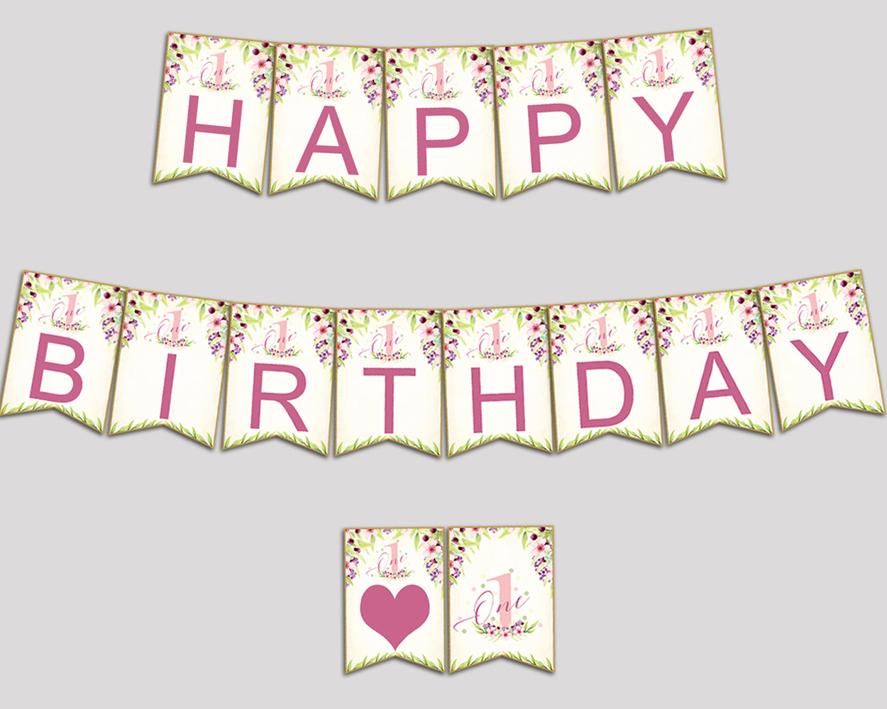 First Birthday Banner First Birthday Party Banner Pink Green Happy Birthday Banner Girl KAF9O