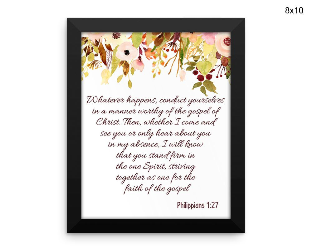 Philippians Print, Beautiful Wall Art with Frame and Canvas options available Scripture Decor