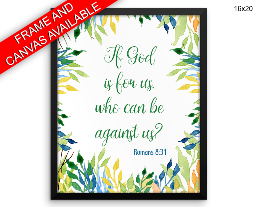 Scripture Romans Print, Beautiful Wall Art with Frame and Canvas options available Christian Decor