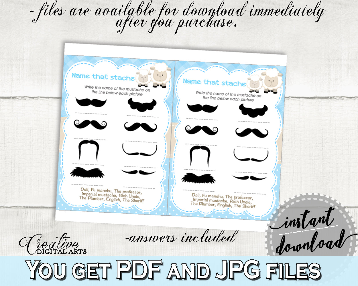 Name That Stache Baby Shower Name That Stache Blue Lamb Baby Shower Name That Stache Blue Baby Shower Blue Lamb Name That Stache fa001