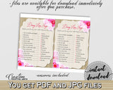 Disney Love Songs Game in Roses On Wood Bridal Shower Pink And Beige Theme, fun shower game, light shower, paper supplies, prints - B9MAI - Digital Product