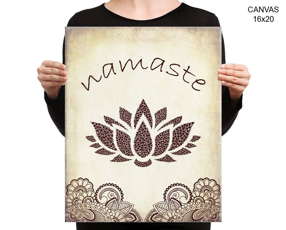 Namaste Print, Beautiful Wall Art with Frame and Canvas options available Spiritual Decor