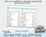 CANDY BAR printable baby shower game with blue and white stripes, digital files, instant download - bs002