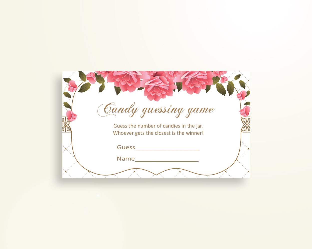 Candy Guessing Baby Shower Candy Guessing Roses Baby Shower Candy Guessing Baby Shower Roses Candy Guessing Pink White party décor U3FPX - Digital Product