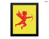 Red Cupid Print, Beautiful Wall Art with Frame and Canvas options available Love Decor