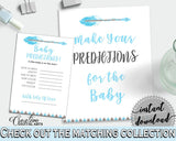 Baby Predictions Baby Shower Baby Predictions Aztec Baby Shower Baby Predictions Blue White Baby Shower Aztec Baby Predictions QAQ18 - Digital Product