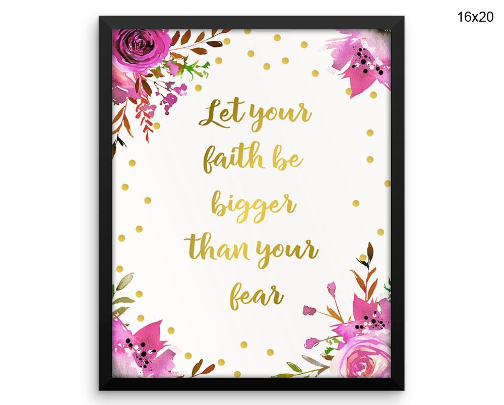 Faith Fear Print, Beautiful Wall Art with Frame and Canvas options available Encouraging Decor