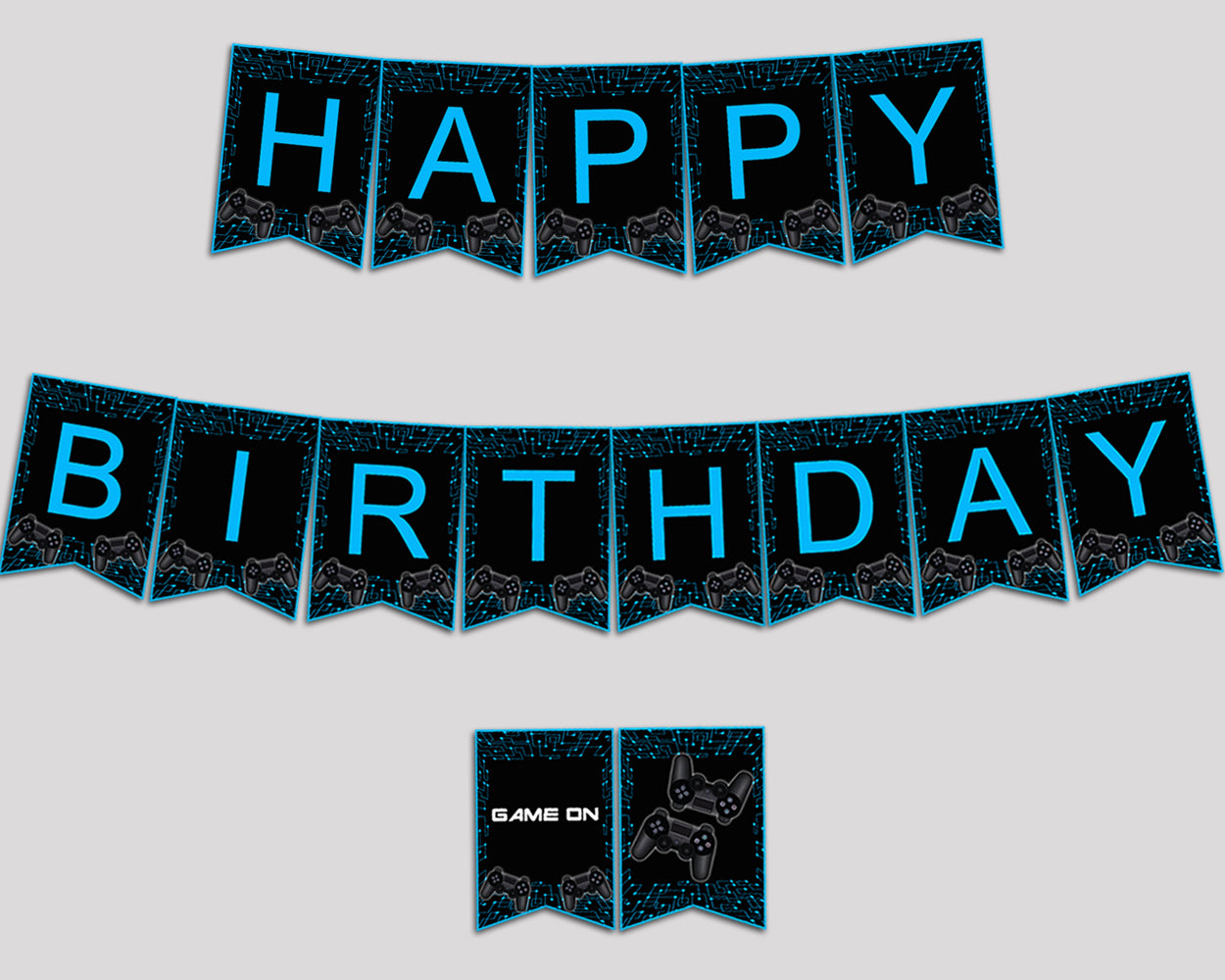 Video Game Birthday Banner Video Game Birthday Party Banner Black Blue Happy Birthday Banner Boy 5IAY6