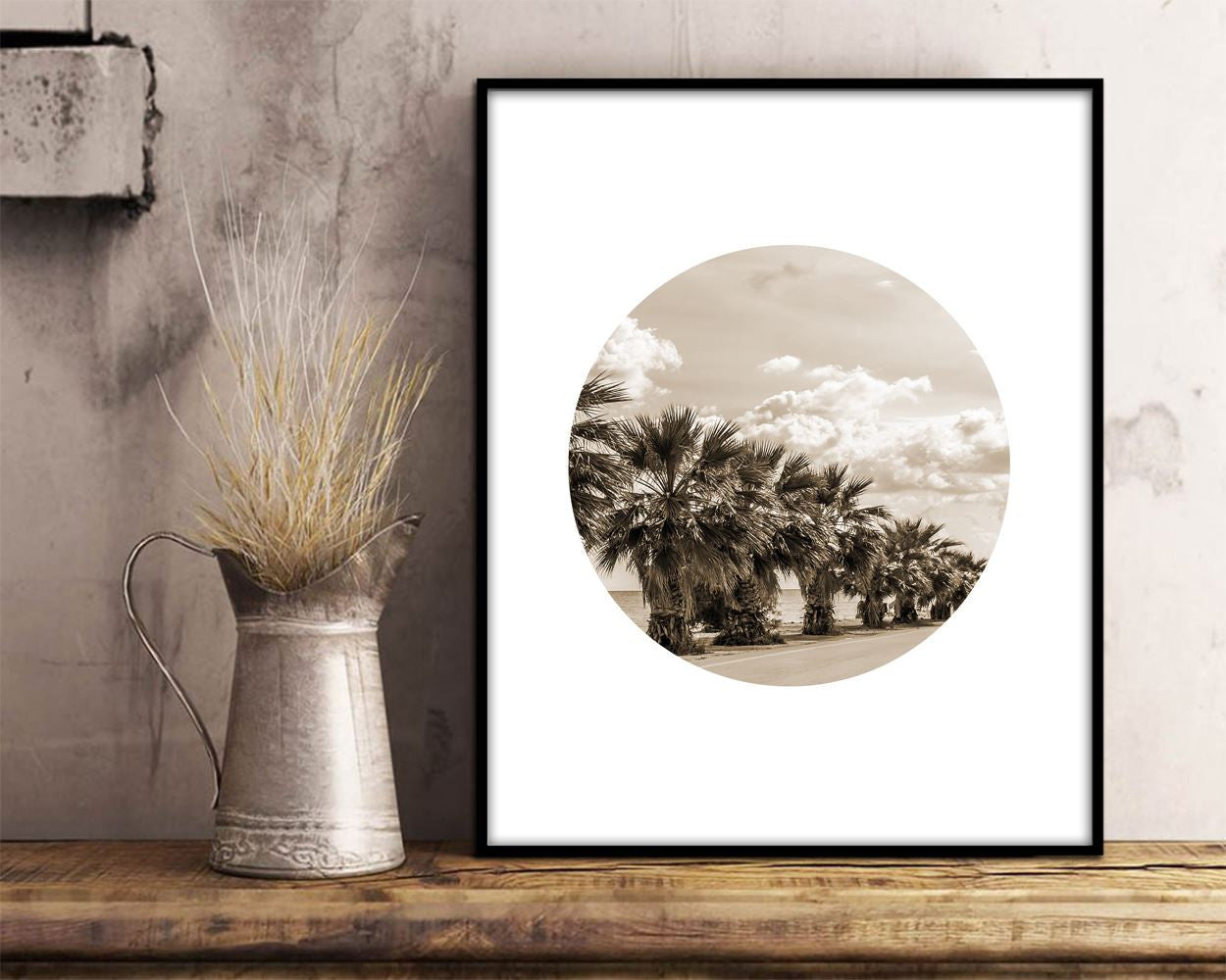 Wall Decor Tropical Printable Photography Prints Tropical Sign Photography  Printable Art Tropical photography trees photo circle photo - Digital Download