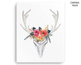 Skull Antlers Print, Beautiful Wall Art with Frame and Canvas options available Animal Decor
