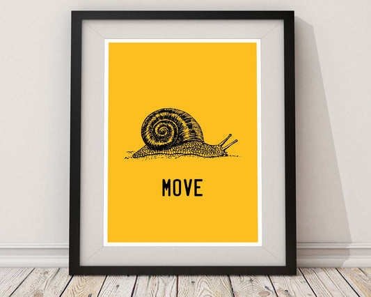 Wall Art Snail Digital Print Move Poster Art Snail Wall Art Print Move Office Art Move Office Print Snail Wall Decor Snail agile - Digital Download