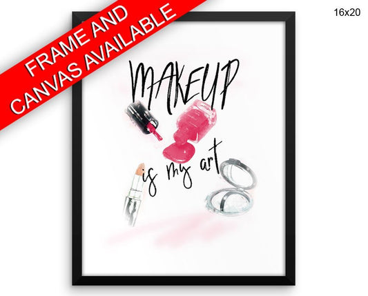 Makeup Print, Beautiful Wall Art with Frame and Canvas options available Fashion Decor