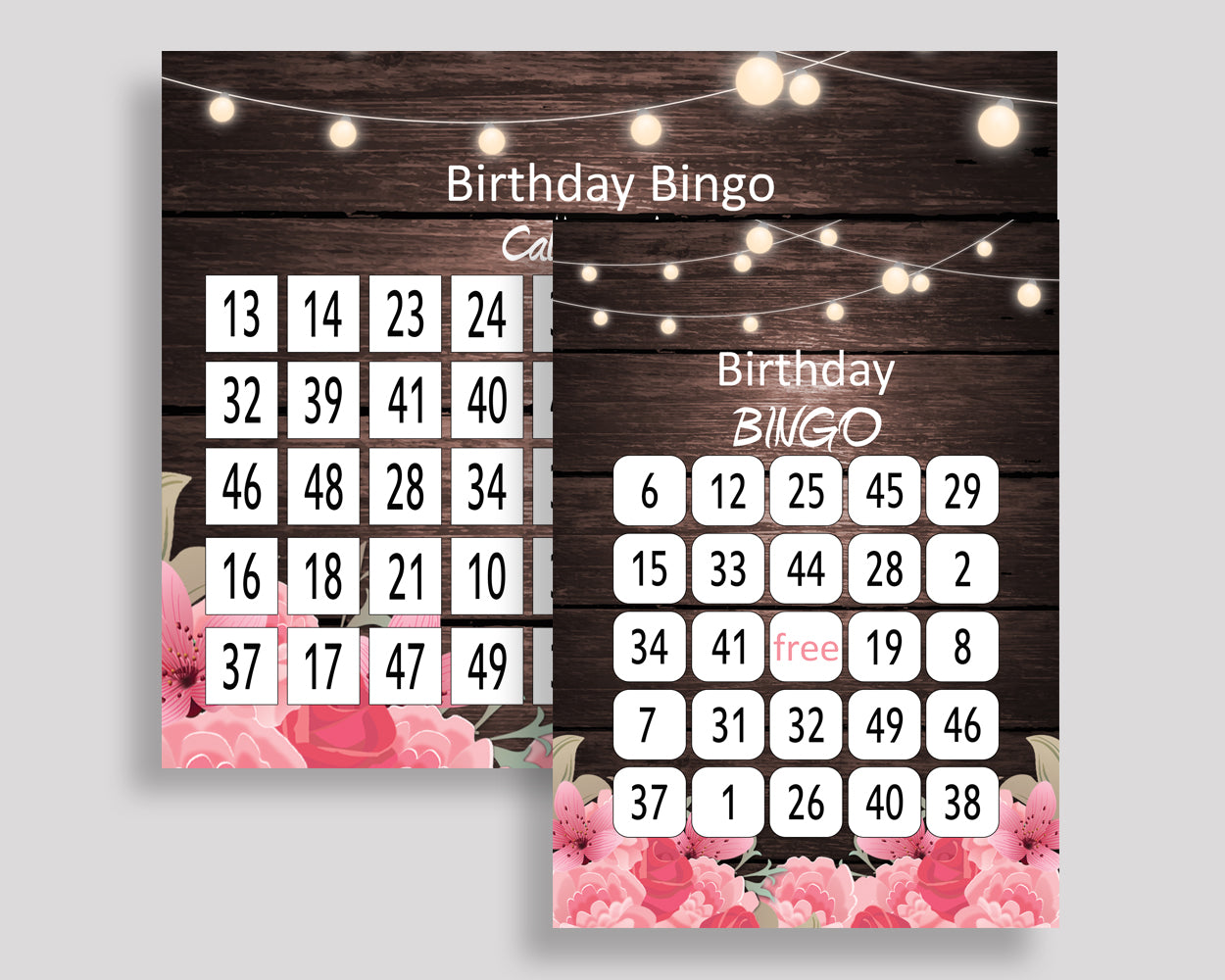 Rustic Bingo Cards Rustic Birthday Game Rustic Bingo Prefilled Pink Brown Birthday Bingo Girl OE0W8