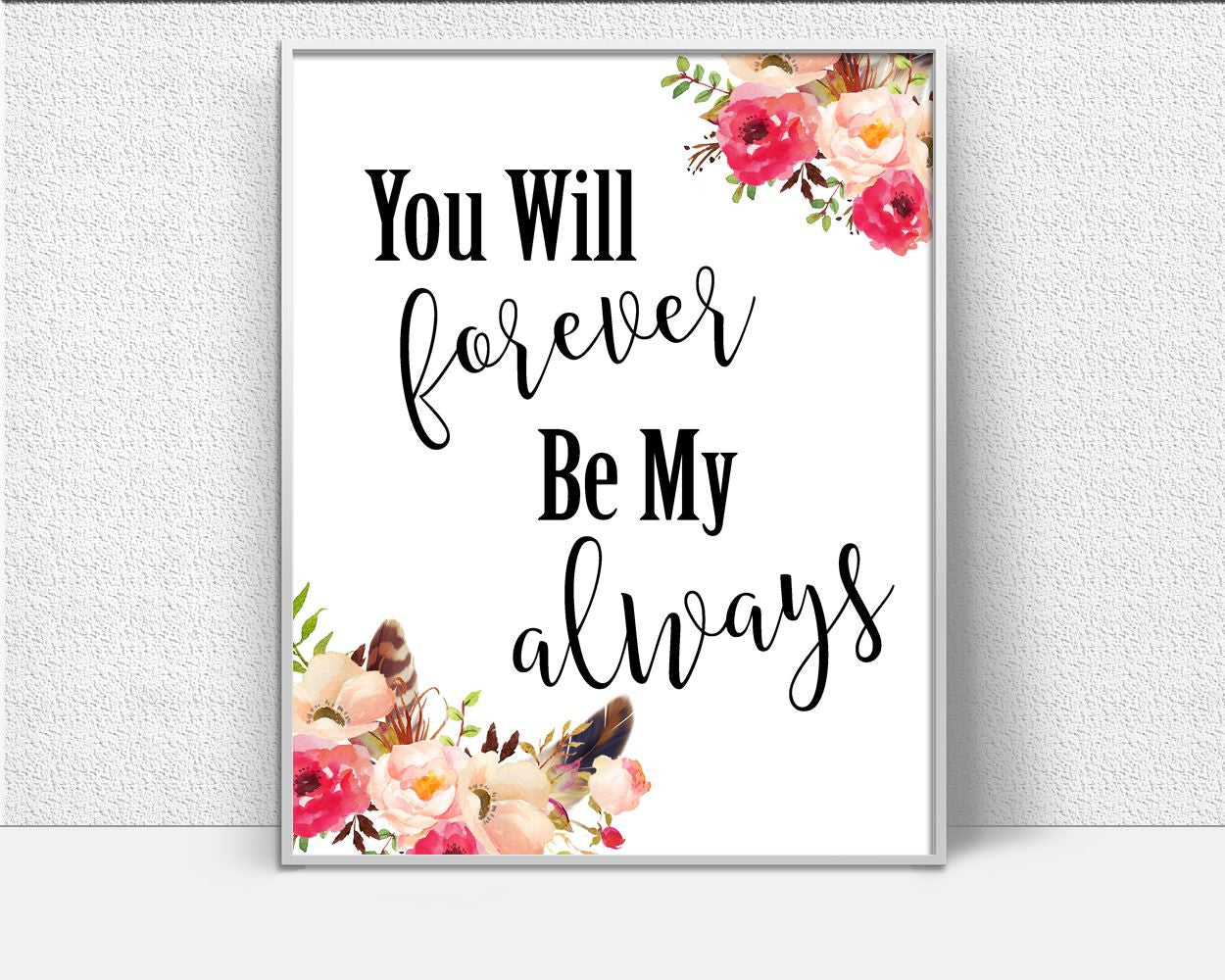 Wall Decor Always Printable Forever Prints Always Sign Forever  Printable Art Always wedding poster wedding art print wedding quote - Digital Download