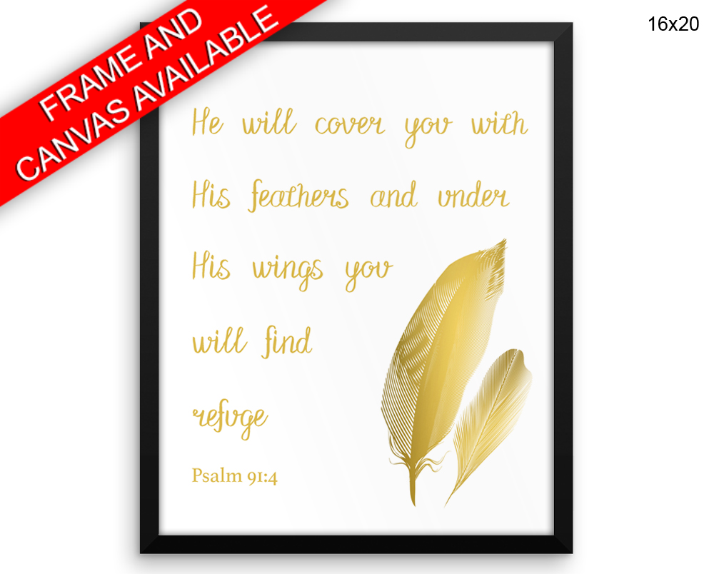 Psalm Print, Beautiful Wall Art with Frame and Canvas options available Bible Decor