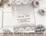 Lingerie Shower Invitation Editable in Traditional Lace Bridal Shower Brown And Silver Theme, pdf invitation, party ideas, prints - Z2DRE - Digital Product