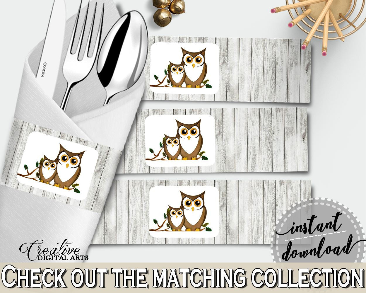 Napkin Rings Baby Shower Napkin Rings Owl Baby Shower Napkin Rings Baby Shower Owl Napkin Rings Gray Brown party organising - 9PUAC - Digital Product