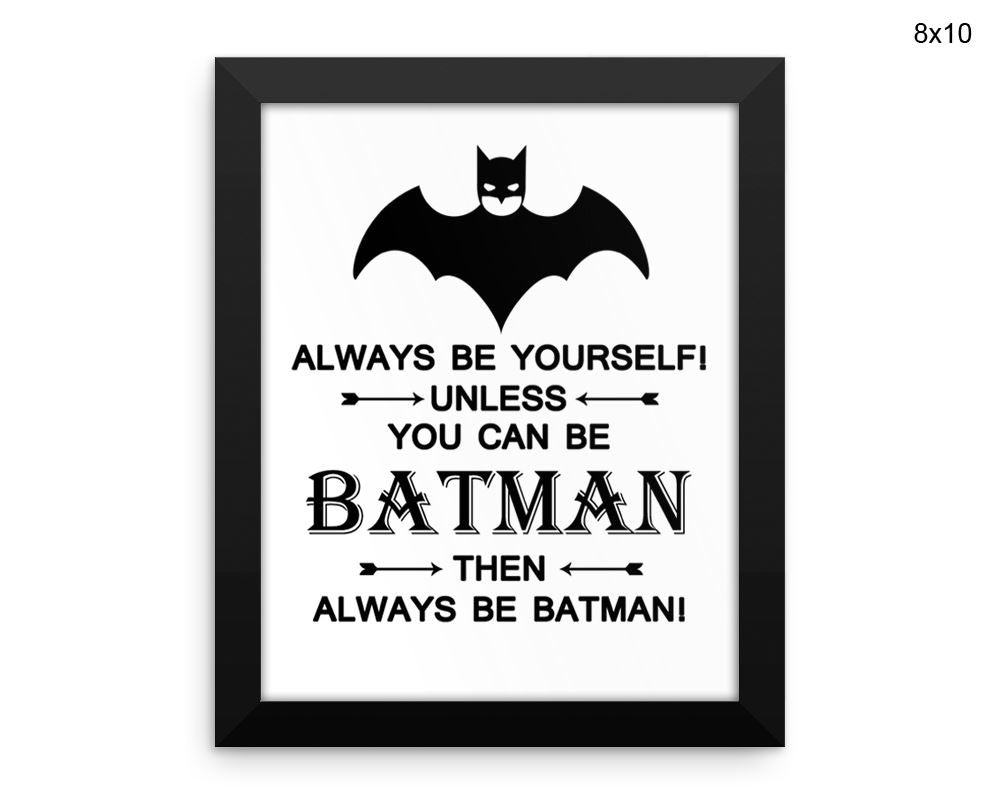 Batman Print, Beautiful Wall Art with Frame and Canvas options available Kids Decor