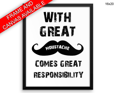 Moustache Print, Beautiful Wall Art with Frame and Canvas options available Home Decor