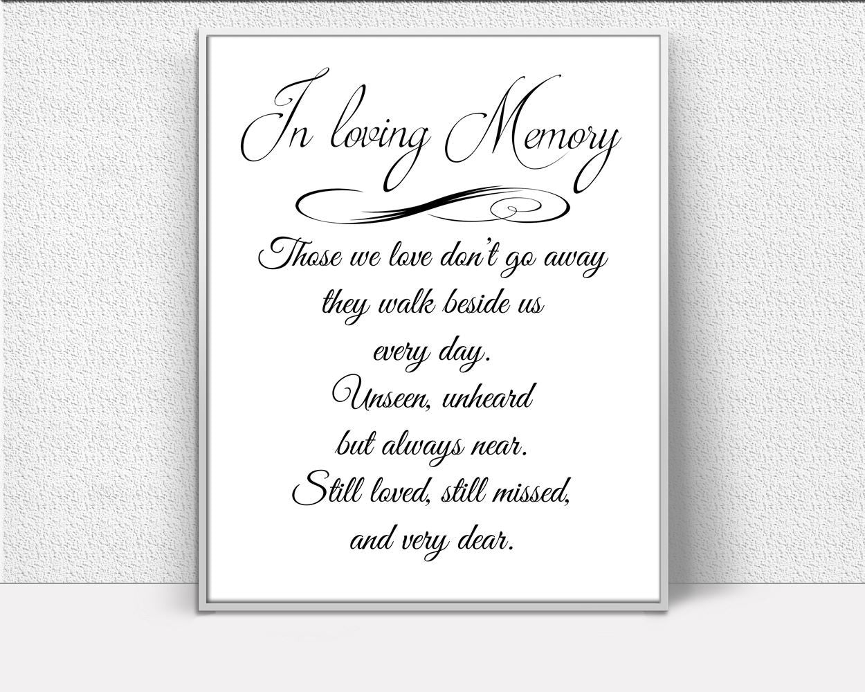 Wall Art Remembering Digital Print Memorial Poster Art Remembering Wall Art Print Memorial  Wall Decor Remembering Those We love Quote - Digital Download