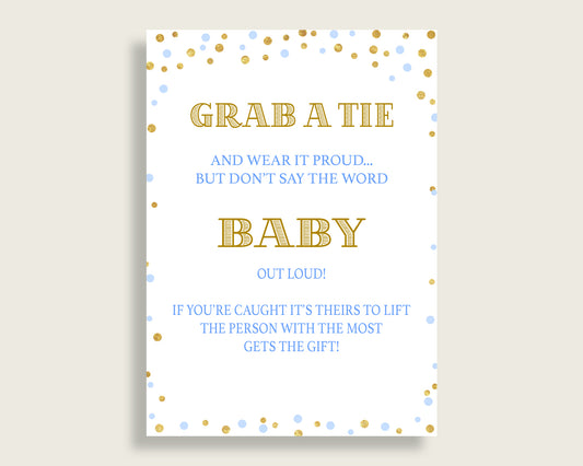 Grab A Tie Baby Shower Grab A Tie Confetti Baby Shower Grab A Tie Blue Gold Baby Shower Confetti Grab A Tie party supplies prints cb001