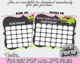 Baby Shower BIRTHDAY PREDICTION due date calendar editable with green alligator and pink color theme, instant download - ap001