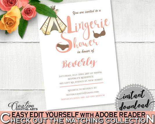 Lingerie Shower Invitation Bridal Shower Lingerie Shower Invitation Tribal Bridal Shower Lingerie Shower Invitation Bridal Shower 9ENSG - Digital Product